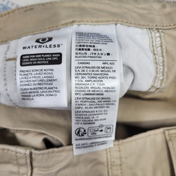 Levis 94 Baggy Cargo Pants Womens Tan Size 27 Straight Leg 90s Y2k Pockets - Picture 12 of 14